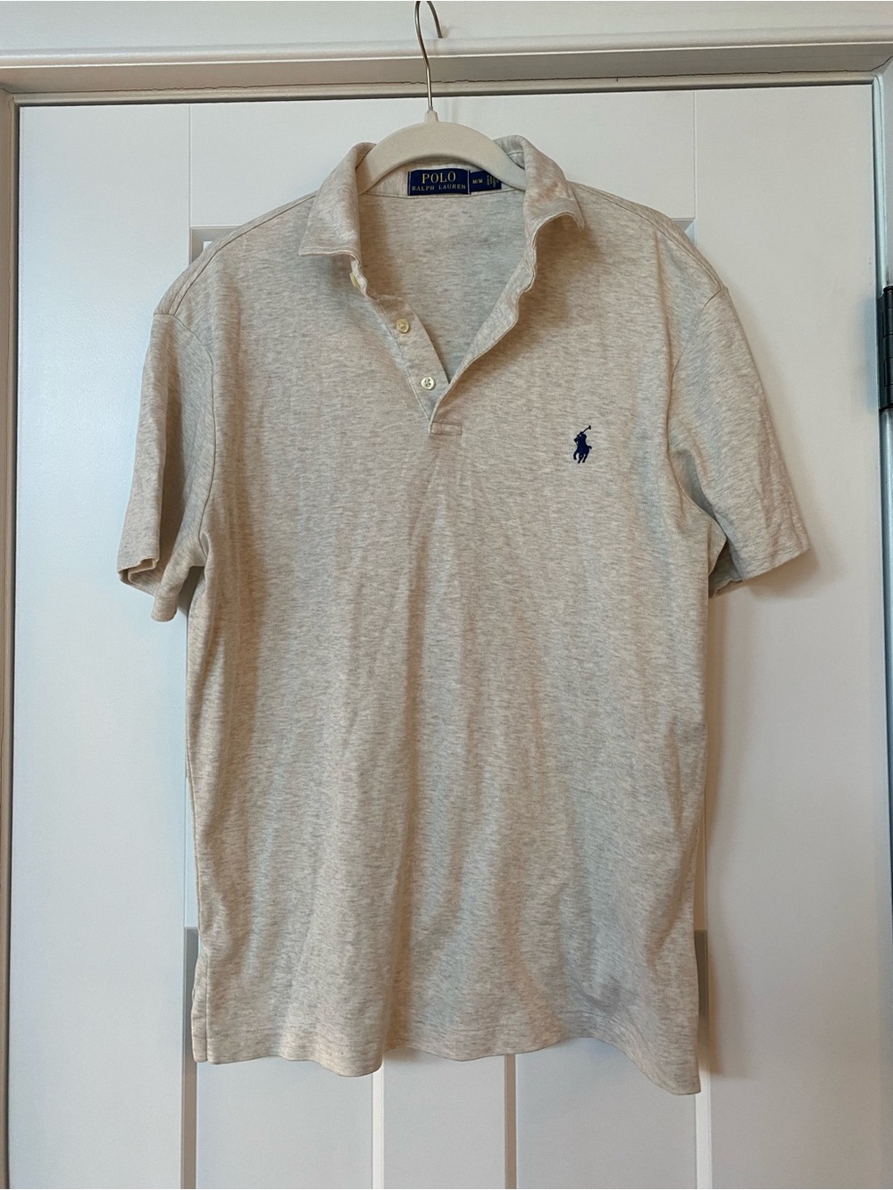 Ralph Lauren Men’s Light Heather Gray Polo with Navy Pony